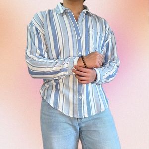 Thread and Supply Blue and White Button Up